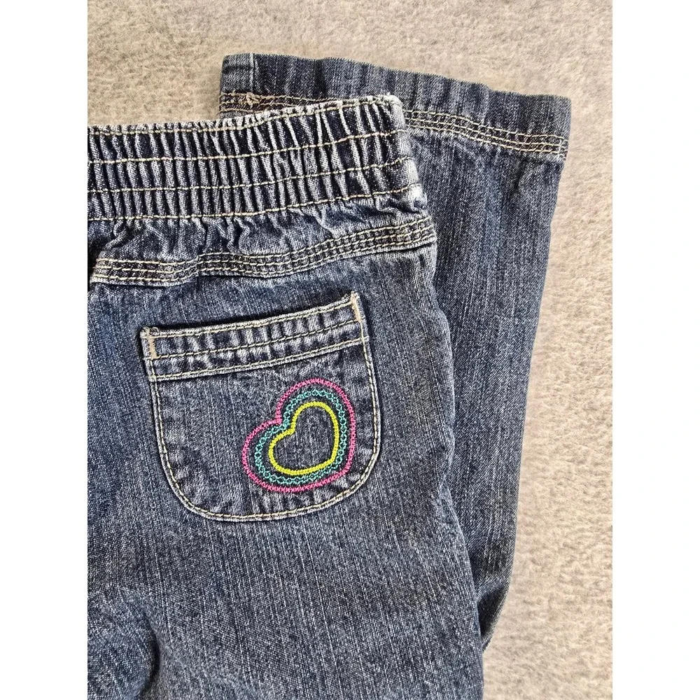 Vintage Y2K Circo Toddler Girls 24m Denim Jeans Rainbow Heart Embroidery Cute